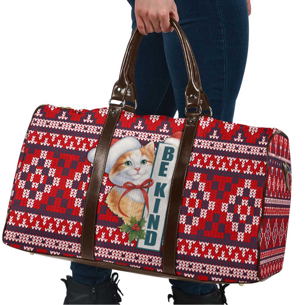 Cat Be Kind Christmas Travel Bag Xmas Holiday Patterns - Wonder Print Shop
