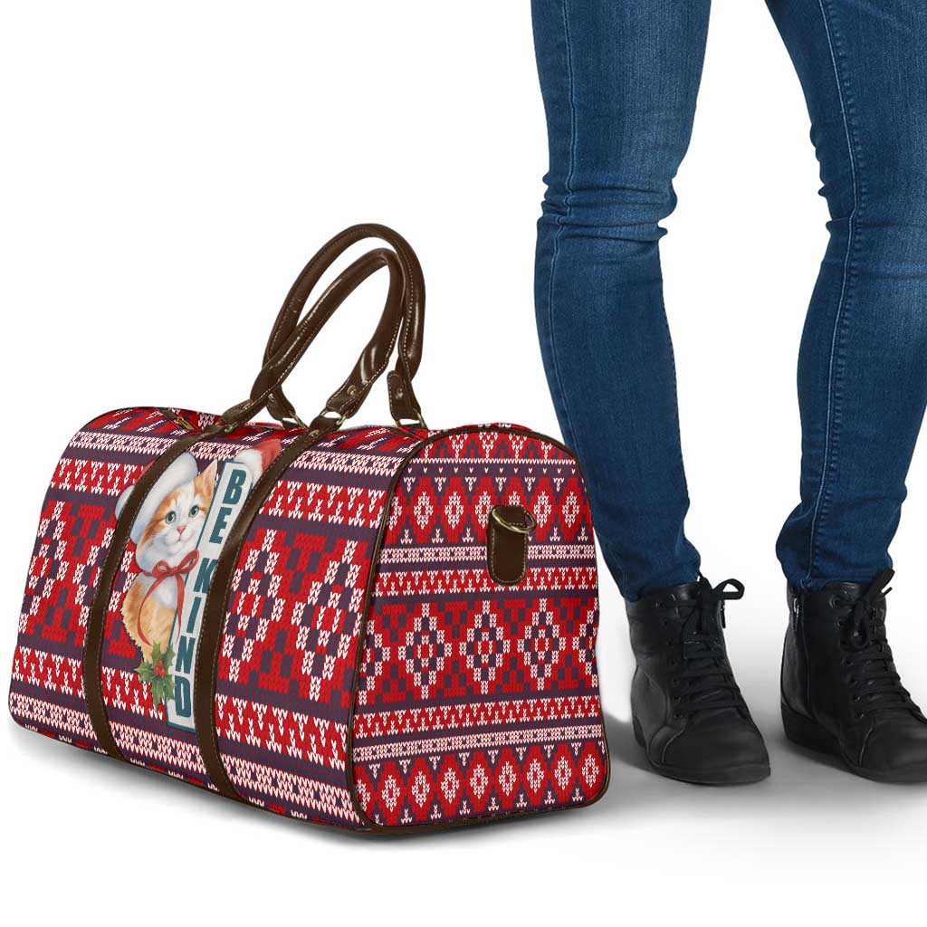 Cat Be Kind Christmas Travel Bag Xmas Holiday Patterns - Wonder Print Shop