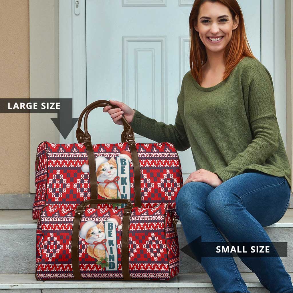 Cat Be Kind Christmas Travel Bag Xmas Holiday Patterns - Wonder Print Shop
