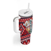 Cat Be Kind Christmas Tumbler With Handle Xmas Holiday Patterns - Wonder Print Shop