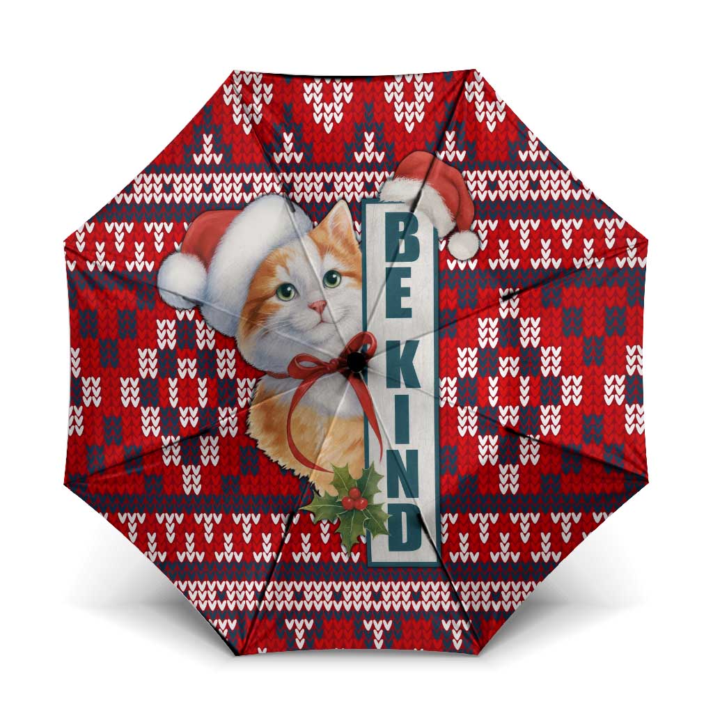 Cat Be Kind Christmas Umbrella Xmas Holiday Patterns - Wonder Print Shop