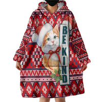 Cat Be Kind Christmas Wearable Blanket Hoodie Xmas Holiday Patterns - Wonder Print Shop