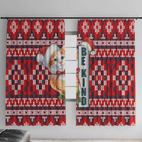 Cat Be Kind Christmas Window Curtain Xmas Holiday Patterns - Wonder Print Shop