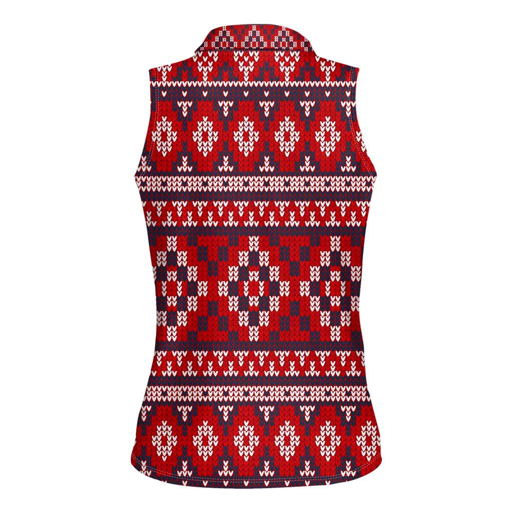 Cat Be Kind Christmas Women Sleeveless Polo Shirt Xmas Holiday Patterns - Wonder Print Shop