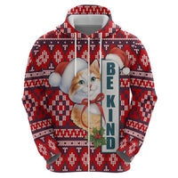Cat Be Kind Christmas Zip Hoodie Xmas Holiday Patterns - Wonder Print Shop