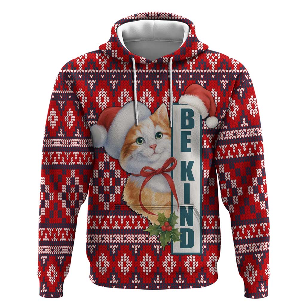 Cat Be Kind Christmas Zip Hoodie Xmas Holiday Patterns - Wonder Print Shop