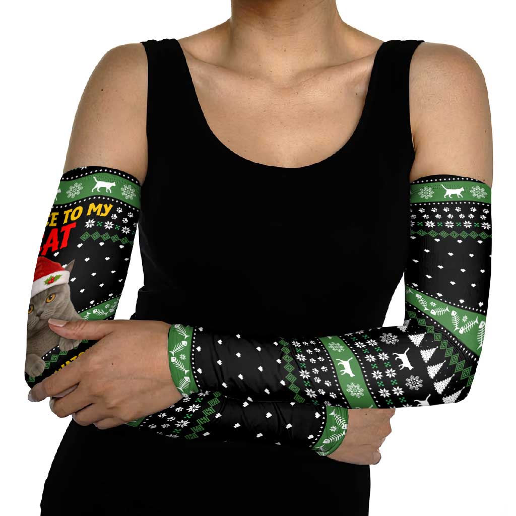 Cat Be Nice Christmas Arm Sleeves Xmas Holiday Patterns - Wonder Print Shop