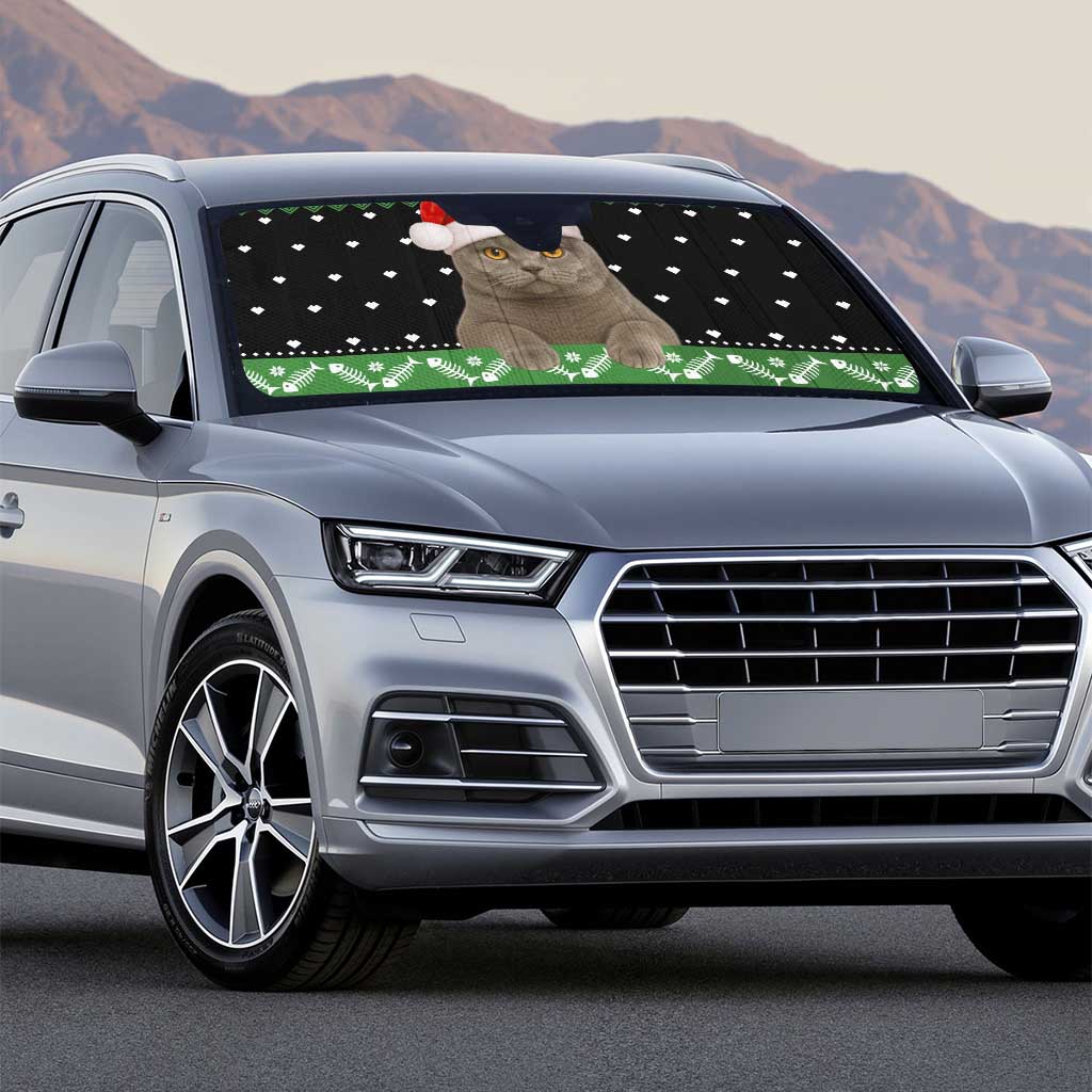 Cat Be Nice Christmas Auto Sun Shade Xmas Holiday Patterns - Wonder Print Shop