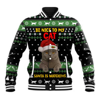 Cat Be Nice Christmas Baseball Jacket Xmas Holiday Patterns - Wonder Print Shop