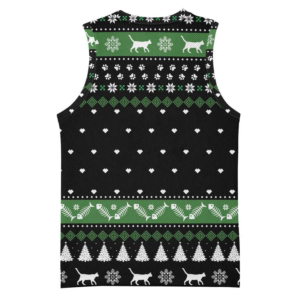 Cat Be Nice Christmas Basketball Jersey Xmas Holiday Patterns - Wonder Print Shop