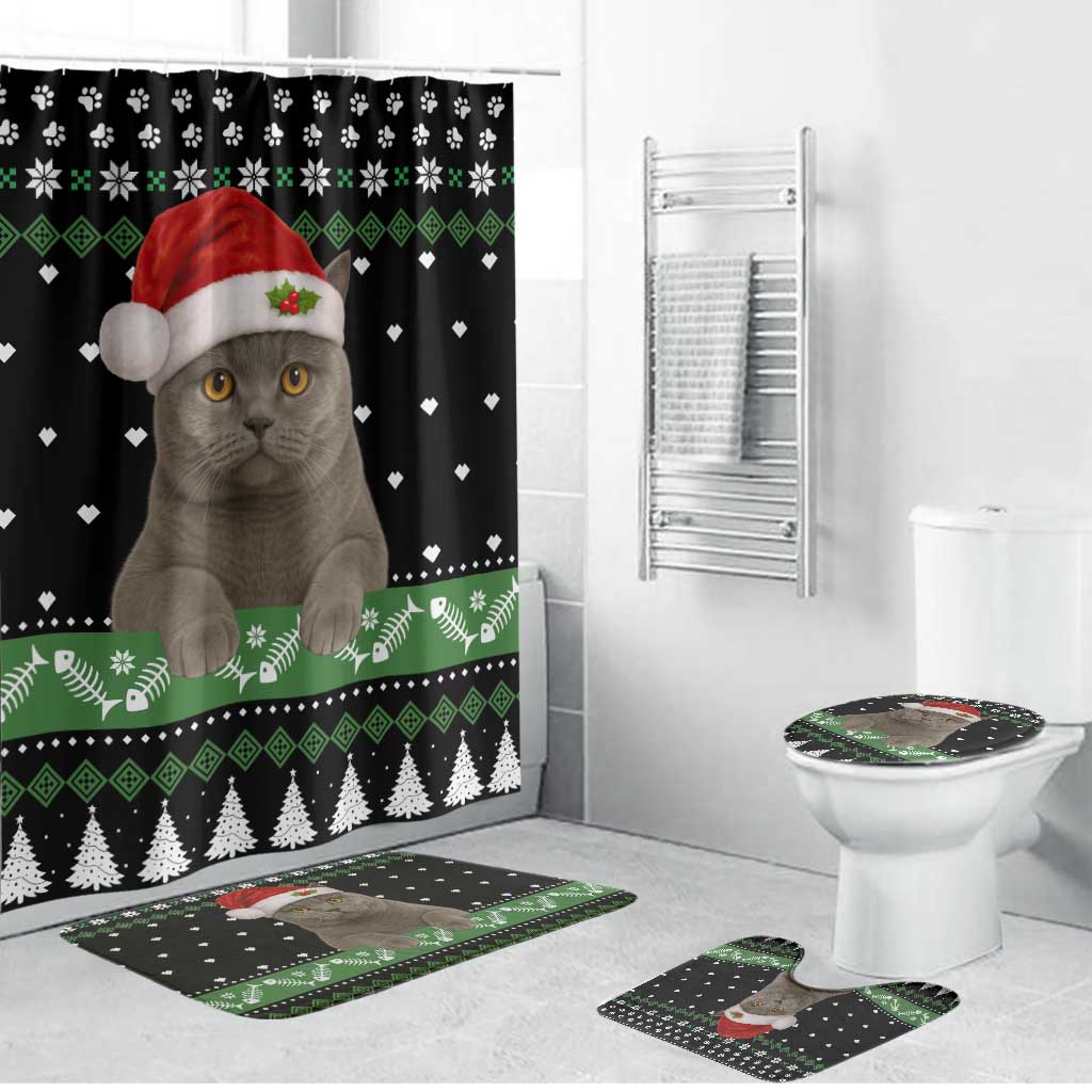 Cat Be Nice Christmas Bathroom Set Xmas Holiday Patterns - Wonder Print Shop
