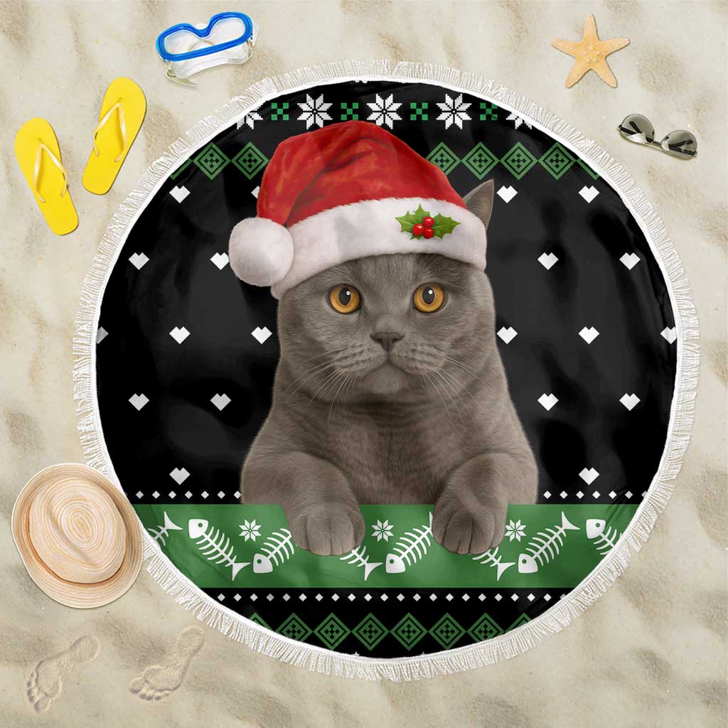 Cat Be Nice Christmas Beach Blanket Xmas Holiday Patterns - Wonder Print Shop