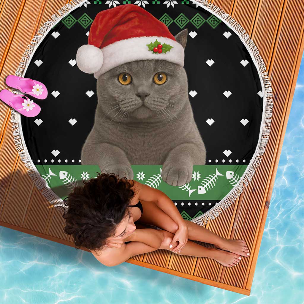 Cat Be Nice Christmas Beach Blanket Xmas Holiday Patterns - Wonder Print Shop