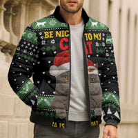 Cat Be Nice Christmas Bomber Puffer Jacket Xmas Holiday Patterns - Wonder Print Shop