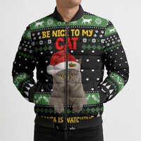 Cat Be Nice Christmas Bomber Puffer Jacket Xmas Holiday Patterns - Wonder Print Shop