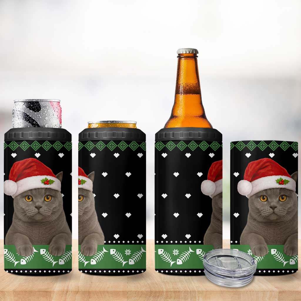 Cat Be Nice Christmas 4 in 1 Can Cooler Tumbler Xmas Holiday Patterns - Wonder Print Shop