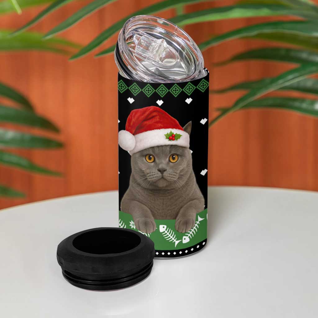 Cat Be Nice Christmas 4 in 1 Can Cooler Tumbler Xmas Holiday Patterns - Wonder Print Shop