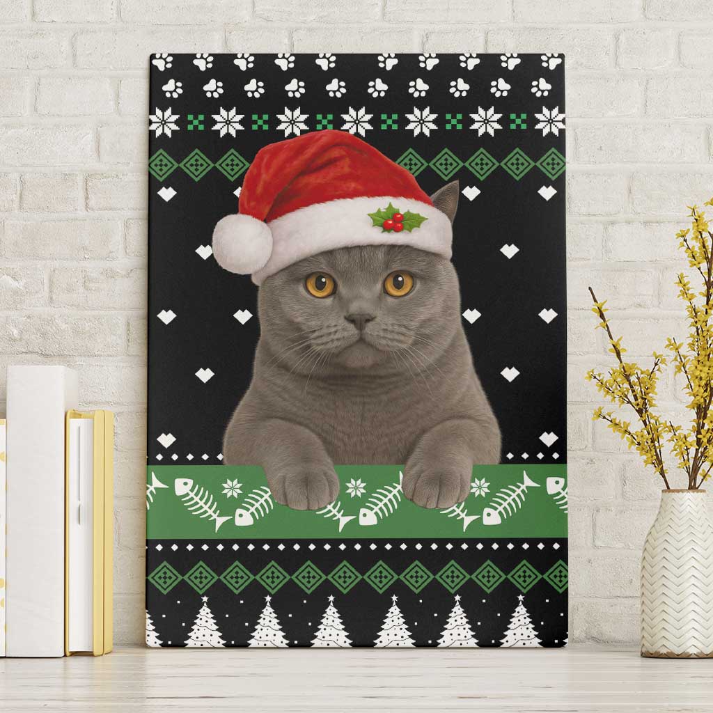 Cat Be Nice Christmas Canvas Wall Art Xmas Holiday Patterns - Wonder Print Shop