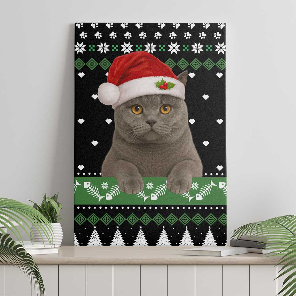 Cat Be Nice Christmas Canvas Wall Art Xmas Holiday Patterns - Wonder Print Shop