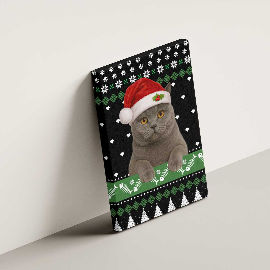 Cat Be Nice Christmas Canvas Wall Art Xmas Holiday Patterns - Wonder Print Shop