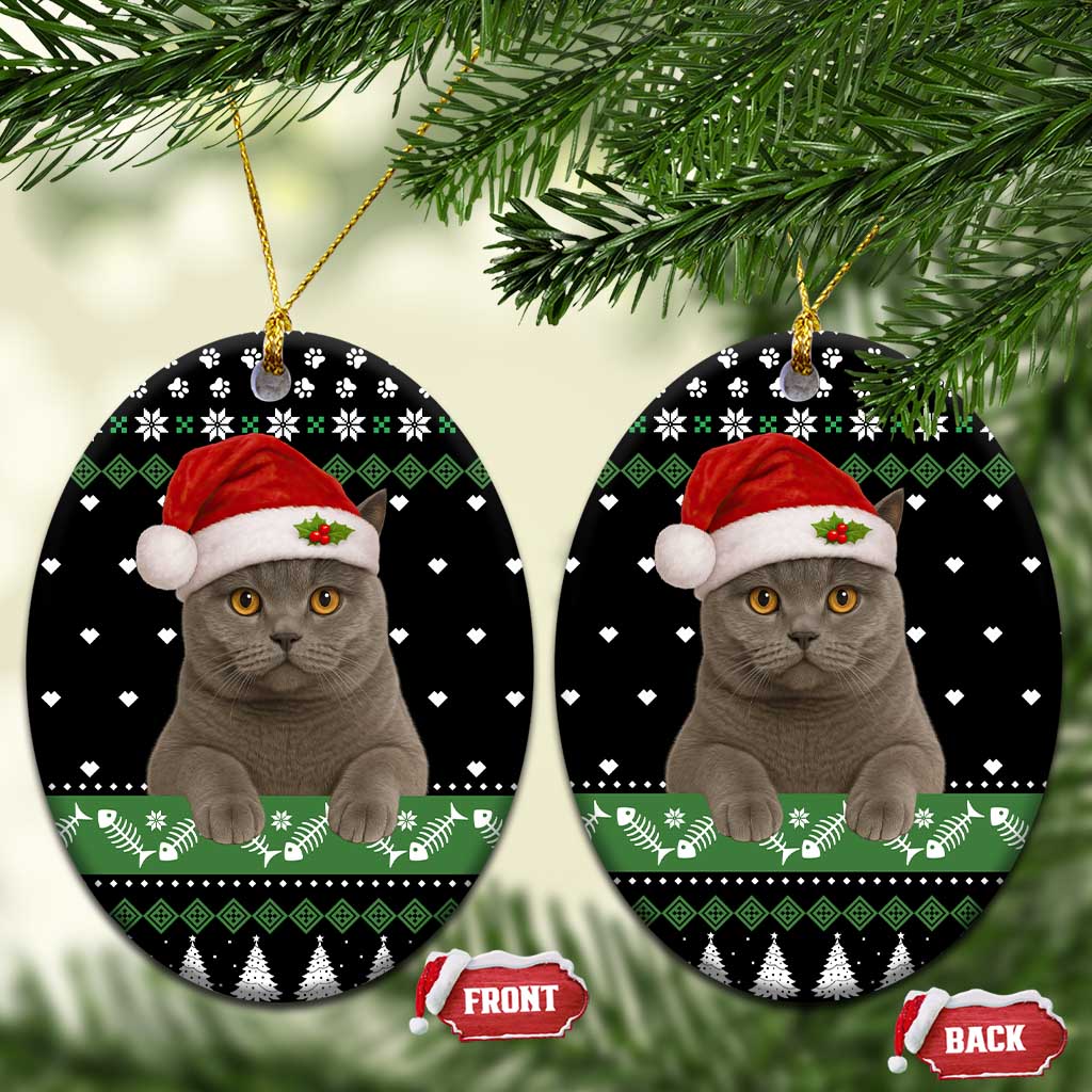 Cat Be Nice Christmas Ceramic Ornament Xmas Holiday Patterns - Wonder Print Shop