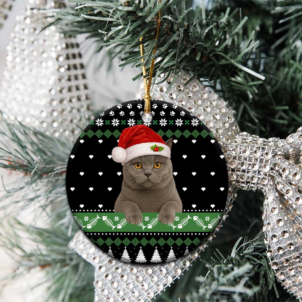 Cat Be Nice Christmas Ceramic Ornament Xmas Holiday Patterns - Wonder Print Shop