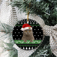 Cat Be Nice Christmas Ceramic Ornament Xmas Holiday Patterns - Wonder Print Shop
