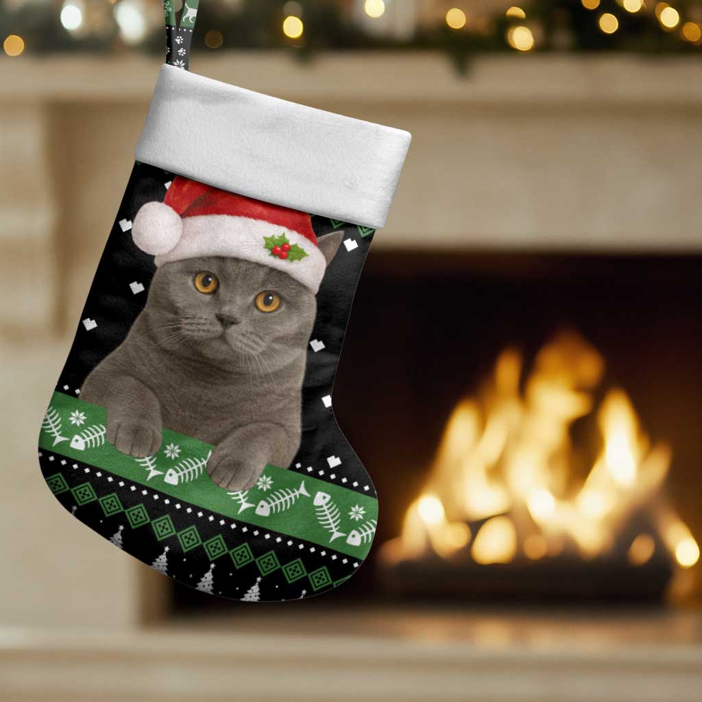 Cat Be Nice Christmas Stocking Xmas Holiday Patterns - Wonder Print Shop