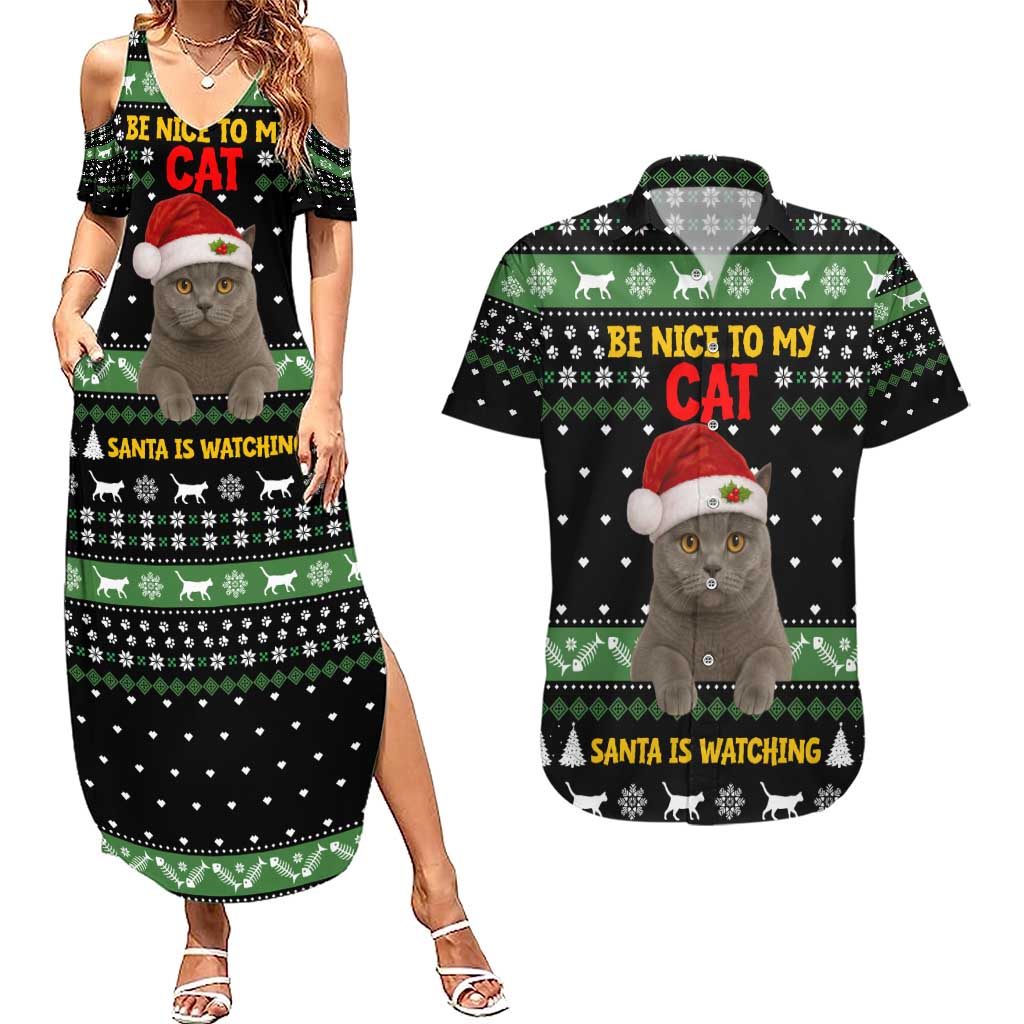 Cat Be Nice Christmas Couples Matching Summer Maxi Dress and Hawaiian Shirt Xmas Holiday Patterns - Wonder Print Shop