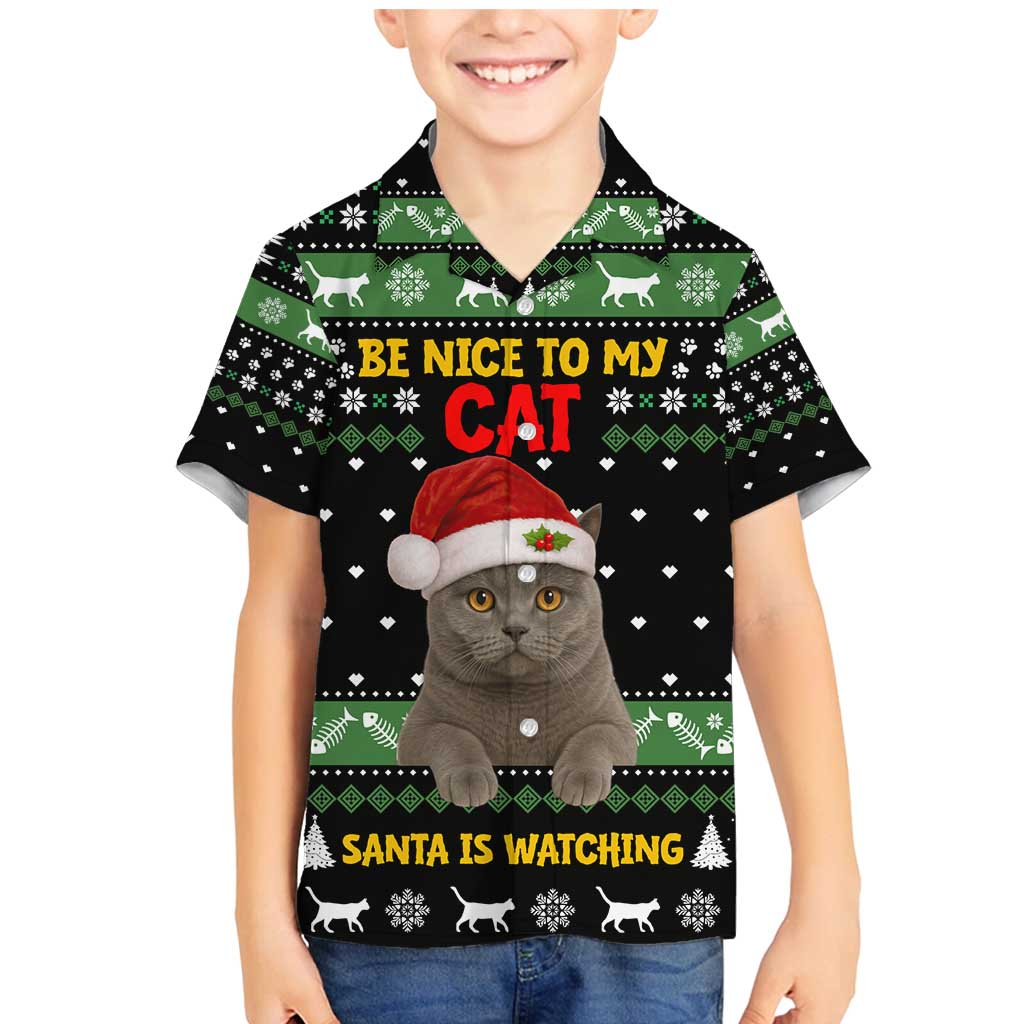 Cat Be Nice Christmas Family Matching Mermaid Dress and Hawaiian Shirt Xmas Holiday Patterns - Wonder Print Shop