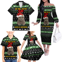 Cat Be Nice Christmas Family Matching Off The Shoulder Long Sleeve Dress and Hawaiian Shirt Xmas Holiday Patterns - Wonder Print Shop
