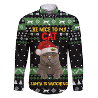 Cat Be Nice Christmas Family Matching Off The Shoulder Long Sleeve Dress and Hawaiian Shirt Xmas Holiday Patterns - Wonder Print Shop
