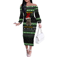 Cat Be Nice Christmas Family Matching Off The Shoulder Long Sleeve Dress and Hawaiian Shirt Xmas Holiday Patterns - Wonder Print Shop