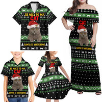 Cat Be Nice Christmas Family Matching Off Shoulder Maxi Dress and Hawaiian Shirt Xmas Holiday Patterns - Wonder Print Shop