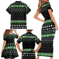 Cat Be Nice Christmas Family Matching Short Sleeve Bodycon Dress and Hawaiian Shirt Xmas Holiday Patterns - Wonder Print Shop