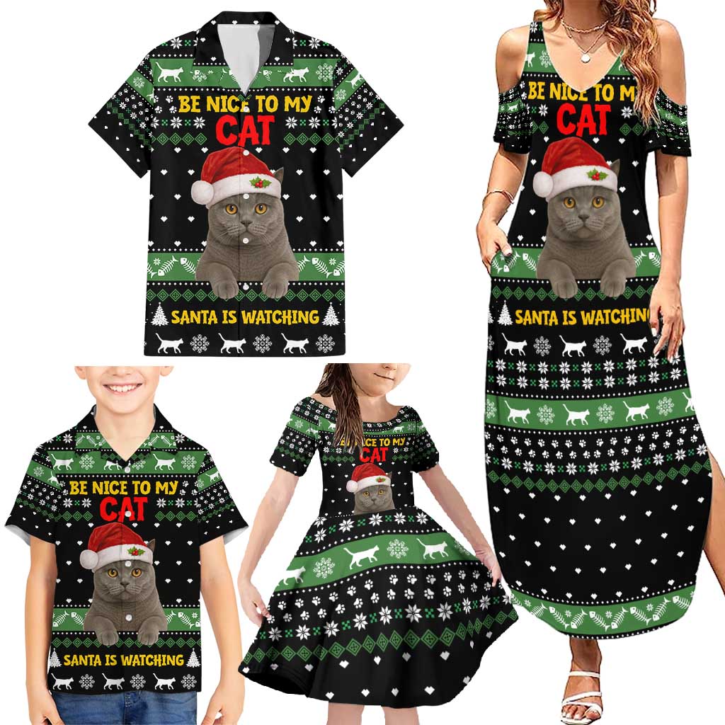 Cat Be Nice Christmas Family Matching Summer Maxi Dress and Hawaiian Shirt Xmas Holiday Patterns - Wonder Print Shop