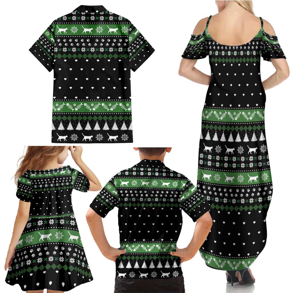 Cat Be Nice Christmas Family Matching Summer Maxi Dress and Hawaiian Shirt Xmas Holiday Patterns - Wonder Print Shop