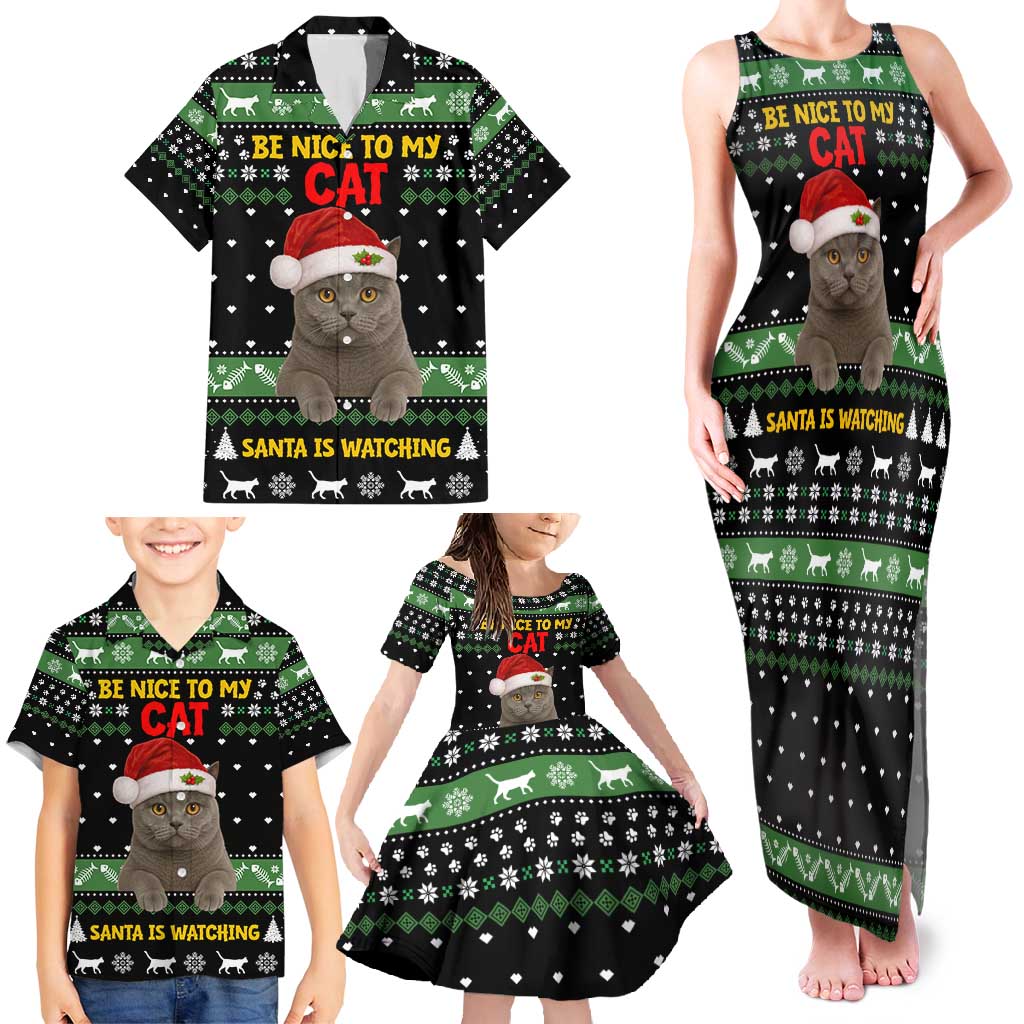 Cat Be Nice Christmas Family Matching Tank Maxi Dress and Hawaiian Shirt Xmas Holiday Patterns - Wonder Print Shop