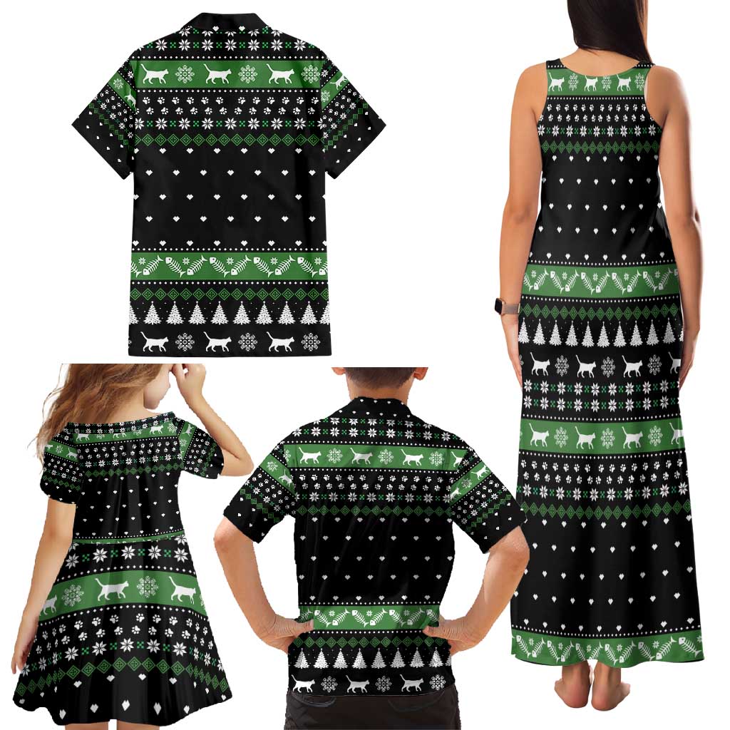 Cat Be Nice Christmas Family Matching Tank Maxi Dress and Hawaiian Shirt Xmas Holiday Patterns - Wonder Print Shop