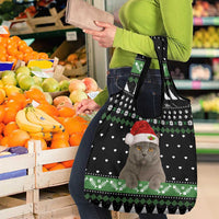 Cat Be Nice Christmas Grocery Bag Xmas Holiday Patterns - Wonder Print Shop