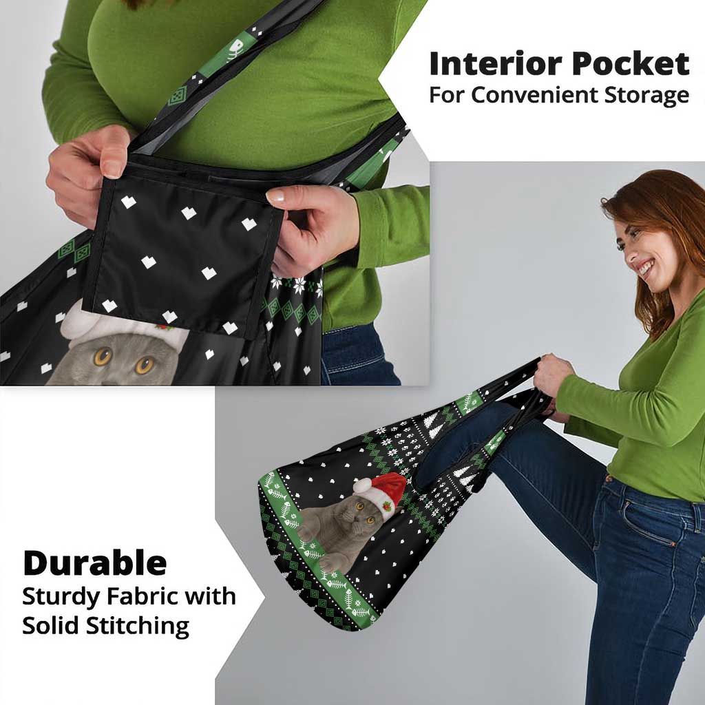 Cat Be Nice Christmas Grocery Bag Xmas Holiday Patterns - Wonder Print Shop