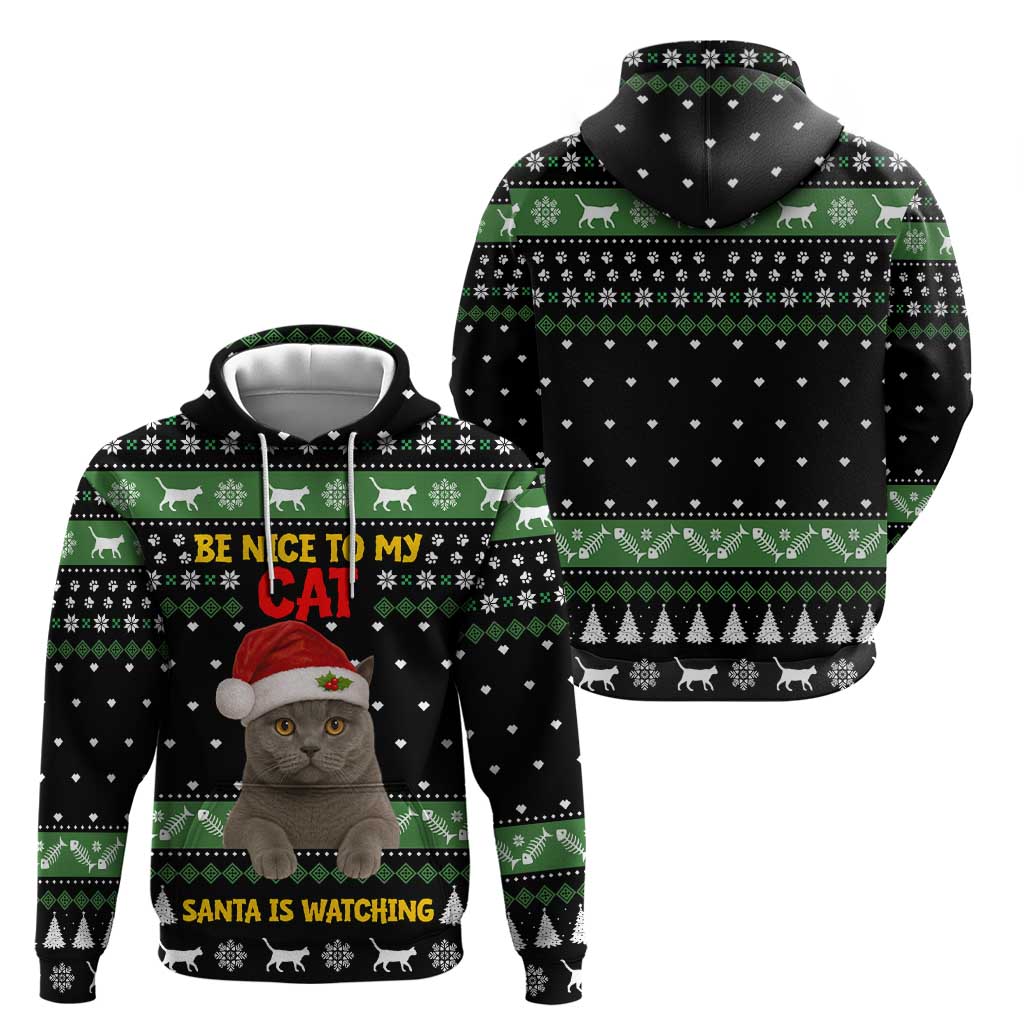 Cat Be Nice Christmas Hoodie Xmas Holiday Patterns - Wonder Print Shop