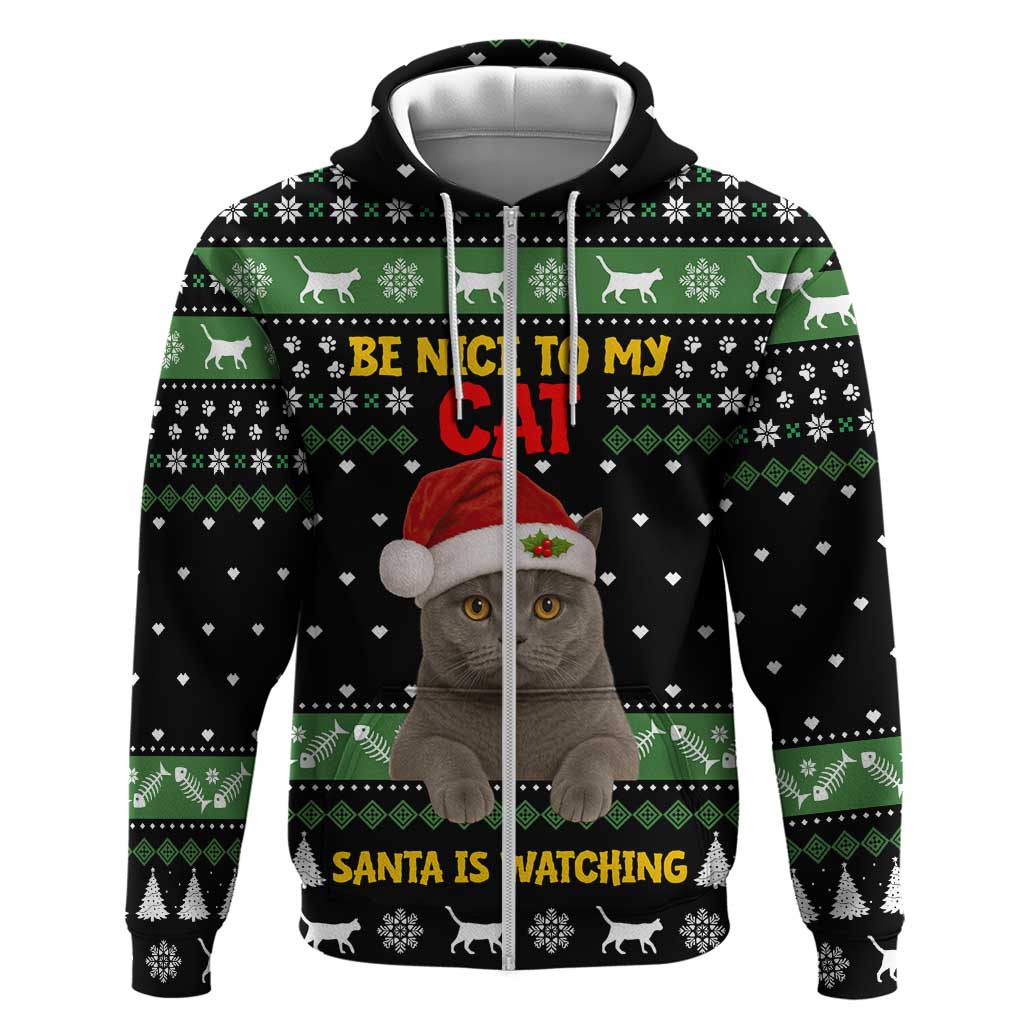 Cat Be Nice Christmas Hoodie Xmas Holiday Patterns - Wonder Print Shop