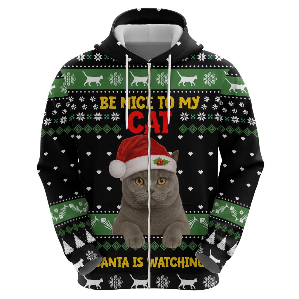 Cat Be Nice Christmas Hoodie Xmas Holiday Patterns - Wonder Print Shop