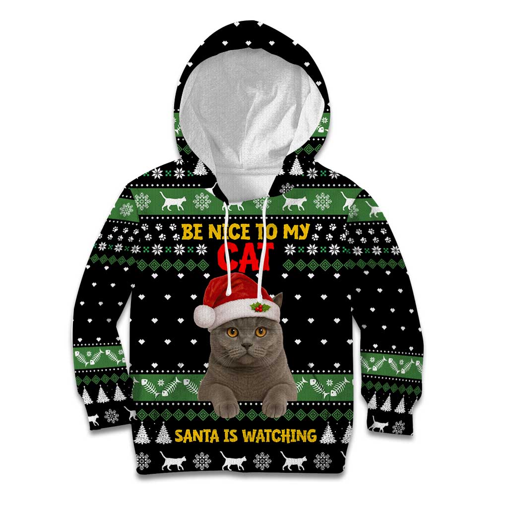 Cat Be Nice Christmas Kid Hoodie Xmas Holiday Patterns - Wonder Print Shop