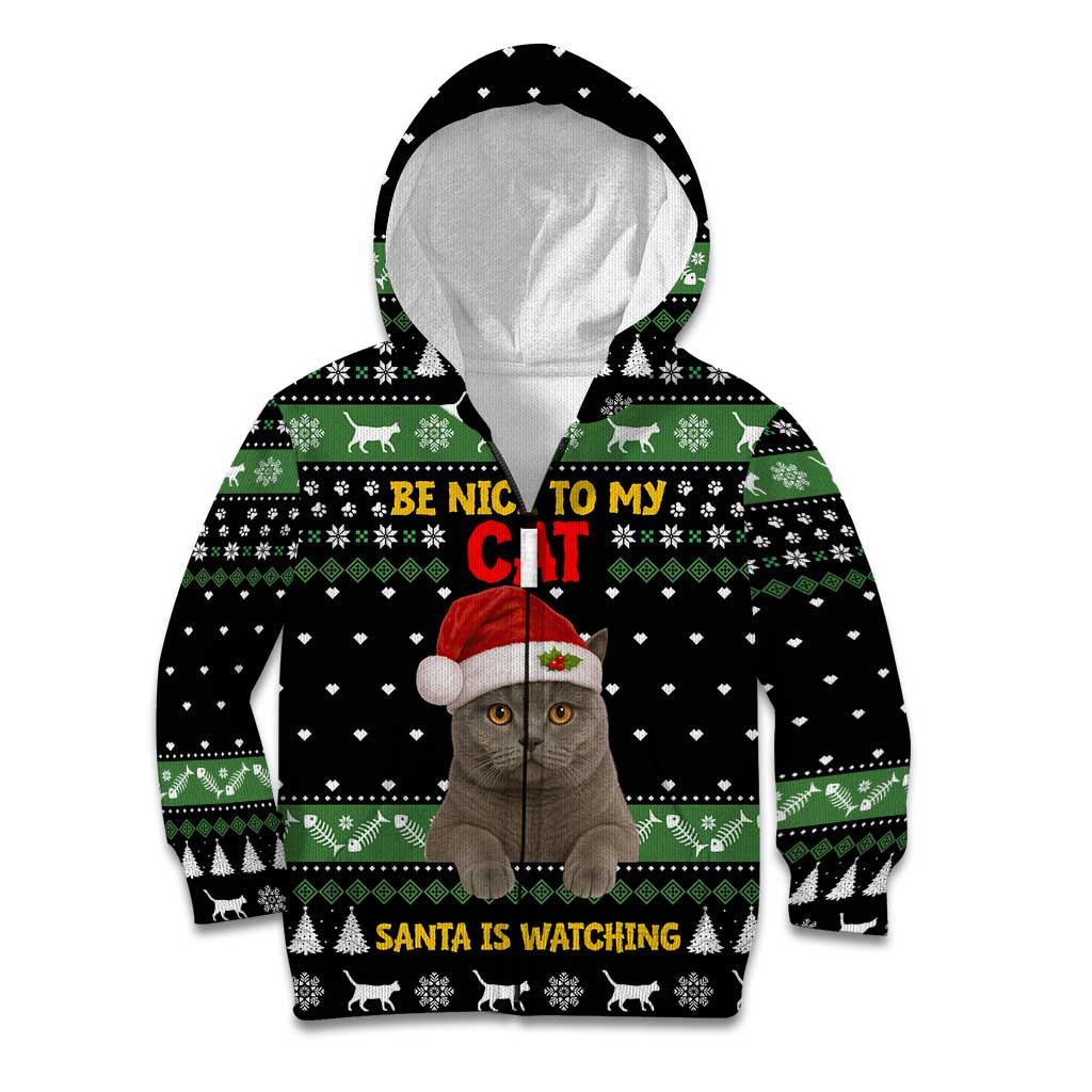 Cat Be Nice Christmas Kid Hoodie Xmas Holiday Patterns - Wonder Print Shop