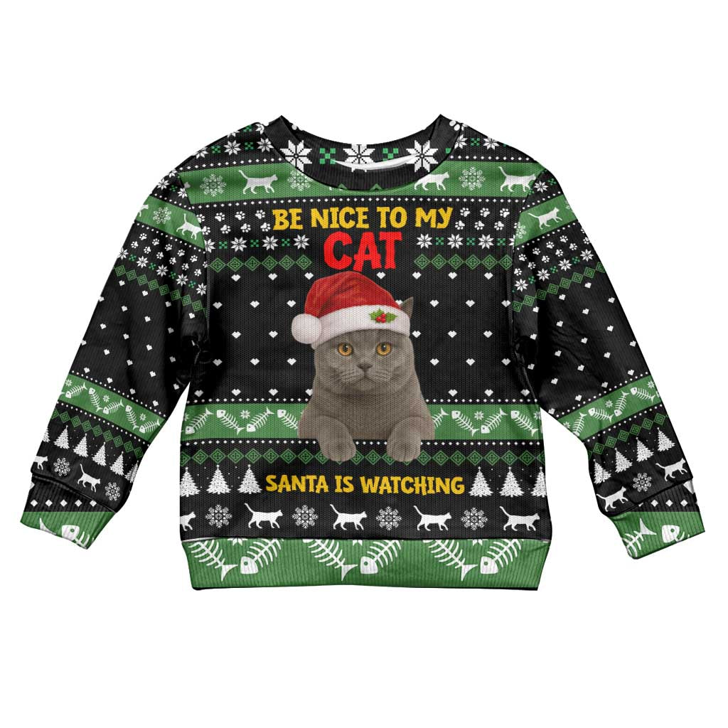 Cat Be Nice Christmas Kid Ugly Christmas Sweater Xmas Holiday Patterns - Wonder Print Shop