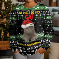 Cat Be Nice Christmas Kid Ugly Christmas Sweater Xmas Holiday Patterns - Wonder Print Shop