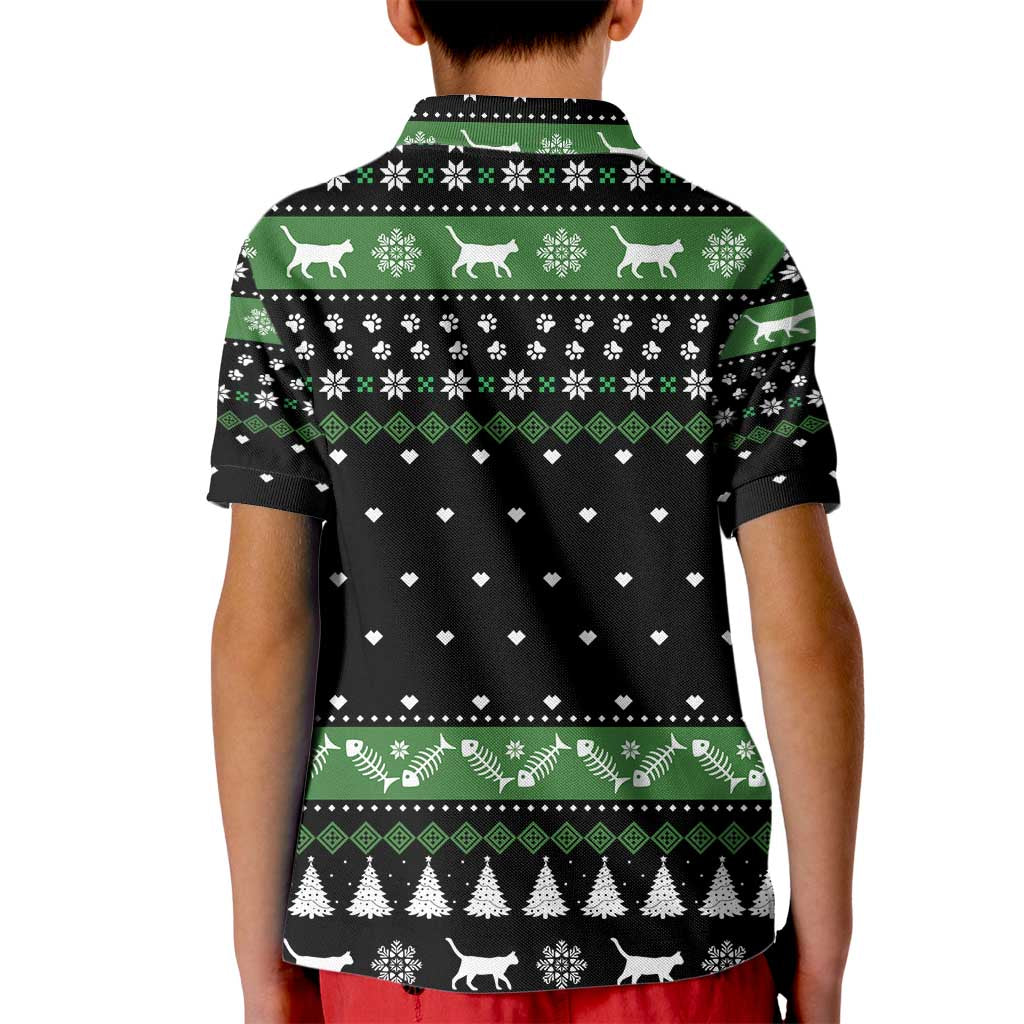 Cat Be Nice Christmas Kid Polo Shirt Xmas Holiday Patterns - Wonder Print Shop