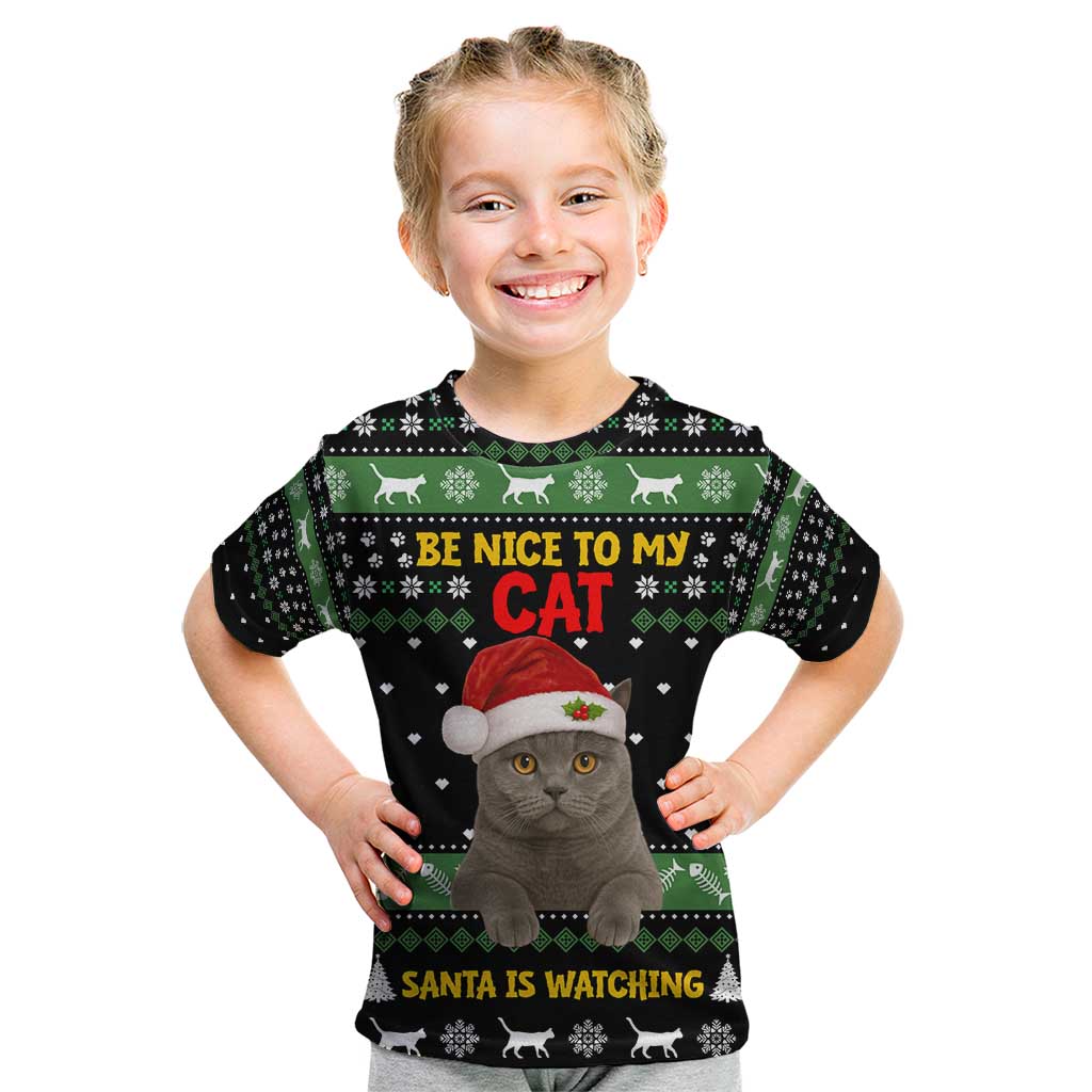 Cat Be Nice Christmas Kid T Shirt Xmas Holiday Patterns - Wonder Print Shop